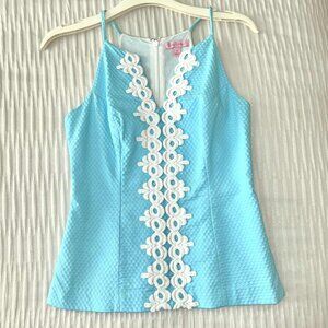 Lilly Pulitzer Breakwater Blue Magnolia Halter Top